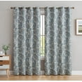 thumbnail image 1 of THD Paisley Faux Silk 100% Blackout Thermal Lined Energy Efficient Curtain Grommet Panels - Pair, 1 of 36