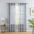thumbnail image 1 of THD Parker Stripe Decorative Transparent Sheer Grommet Sunlight Window Curtain Panels - Set of 2, 1 of 37