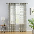 thumbnail image 1 of THD Parker Stripe Decorative Transparent Sheer Grommet Sunlight Window Curtain Panels - Set of 2, 1 of 37