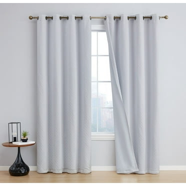 THD Passaic Geometric 100% Blackout Total Privacy Energy Efficiency Window Grommet Curtains - Pair