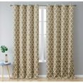 thumbnail image 1 of THD Moroccan Trellis Lattice Decorative Blackout Thermal Privacy Room Darkening Grommet Window Drapes Curtain Panels for Bedroom - Set of 2 (Taupe, 52 W x 108 L), 1 of 6