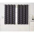 thumbnail image 1 of THD Moroccan Trellis Lattice Decorative Blackout Thermal Privacy Room Darkening Grommet Window Drapes Curtain Panels for Bedroom - Set of 2 (Black, 52 W x 63 L), 1 of 7