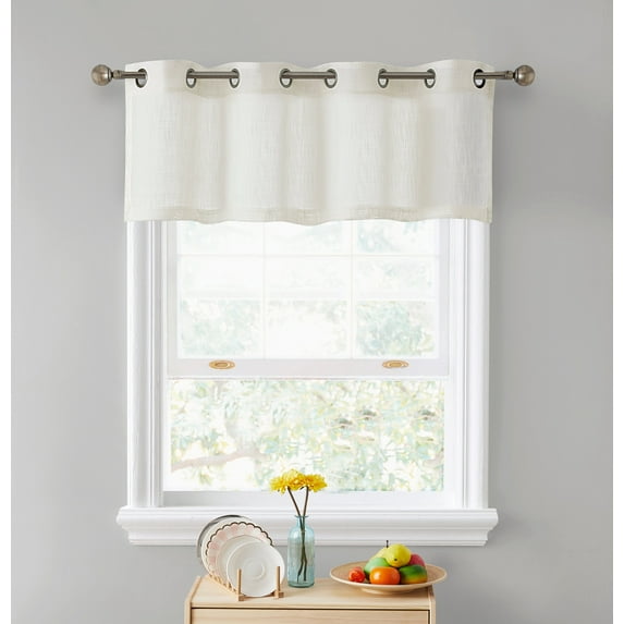 THD Serena Faux Linen Semi-Sheer Grommet Valance - 54 W x 18 L