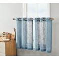 thumbnail image 1 of THD Serena Faux Linen Textured Semi Sheer Light Filtering Grommet Short Thick Cafe Curtain Tiers for Kitchen & Small Windows, Pair, 1 of 33