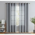 thumbnail image 1 of THD Serena Faux Linen Textured Semi Sheer Transparent Window Grommet Long Thick Curtain Panels, Pair, 1 of 6