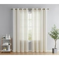 thumbnail image 1 of THD Serena Faux Linen Textured Semi Sheer Privacy Light Filtering Transparent Window Grommet Thick Curtains Drapery Panels for Bedroom & Living Room, 2 Panels, 1 of 4