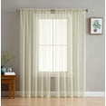 thumbnail image 1 of THD Serenity Sheer Voile Window Treatment Rod Pocket Curtain Panels - Curtains for Living Room - Set of 2 (Beige, 54 W x 90 L), 1 of 6
