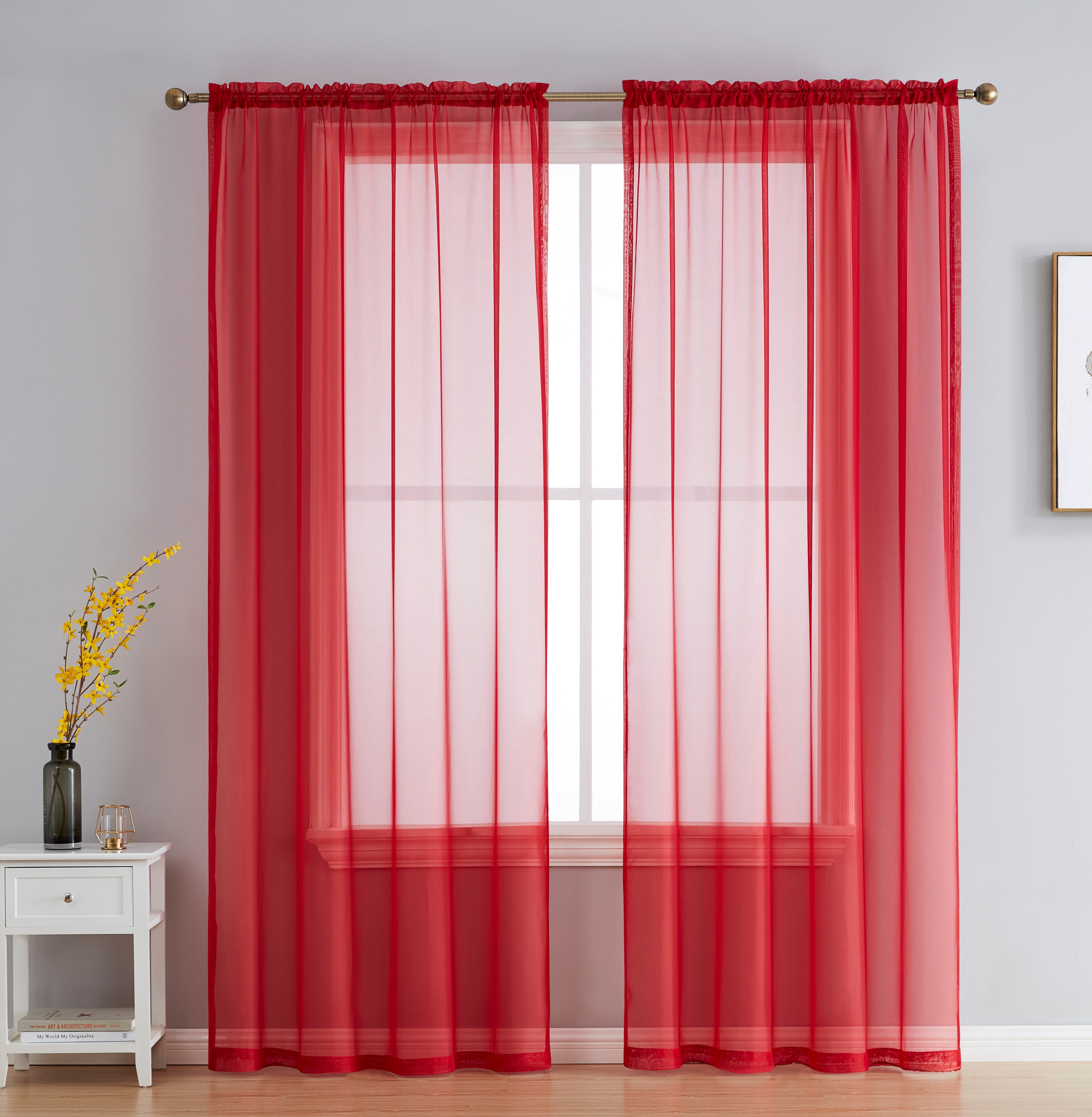 Rod Thdd THD Serenity Sheer Voile Window Treatment Rod Pocket Curtain Panels ...