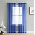 thumbnail image 1 of THD Serenity Sheer Voile Window Treatment Rod Pocket Curtain Panels - Curtains for Living Room - Set of 2 (Royal Blue, 54 W x 63 L), 1 of 7