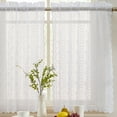 thumbnail image 1 of THD Sofia Floral Rod Pocket Lace Semi Sheer Voile Short Cafe Tiers for Small Windows - 28 x 36 Inch Length (White Tiers, Set of 2), 1 of 6