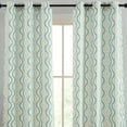 thumbnail image 1 of THD Tanny Ogee Ikatt Damask Patterned Window Grommet Curtains Bedroom - Light Blocking Darkening Window Panels, Set of 2 (Teal Blue, 37 W x 84 L), 1 of 8