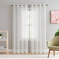 thumbnail image 1 of THD Vicky Semi Sheer Voile Window Curtain Grommet Top Panels for Bedroom & Living Room - Set of 2 (Ivory, 54 W x 108 L per panel), 1 of 3