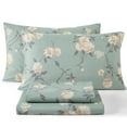thumbnail image 1 of THD Vintage Green Floral Bed Sheets - 4 Piece Bed Sheet Set - Wrinkle Resistant & Ultra Soft - Fits Mattresses up to 15 Inches Deep, 1 of 6