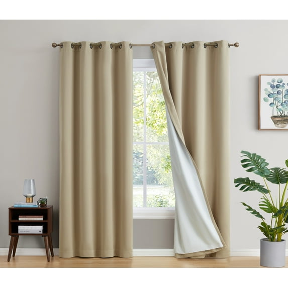 THD Virginia 100% Blackout Grommet Total Privacy Curtain Panels - Set of 2