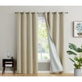 thumbnail image 1 of THD Virginia 100% Blackout Grommet Total Privacy Curtain Panels - Window Curtains for Living Room Bedroom - Set of 2 (Beige, 52 W x 63 L), 1 of 6
