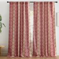 thumbnail image 1 of THD Willy Boho Damask Striped Patterned Window Back Tab Rod Pocket Curtains Bedroom - Light Blocking Darkening Window Panels, Set of 2, 1 of 8