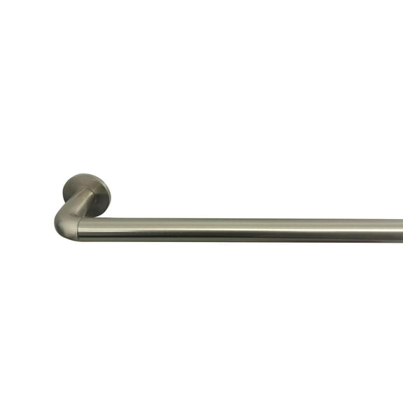 THD Wrap Around Room Darkening Grommet Curtain Rod & Bracket Set - Adjustable Telescoping Curtain Rod - Sturdy Pipe 1" Diameter for Heavy Blackout Drapes - 86" to 144" Inch - Silver/Nickel