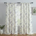 thumbnail image 1 of THD Yasmine Floral Room Darkening Rod Pocket Light Filtering Curtain Panels - Set of 2, 1 of 7