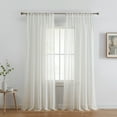 thumbnail image 1 of THD Zoey Faux Linen Textured Semi Sheer Window Rod Pocket Thick Curtains Drapery Panels, 2 Panels, 1 of 9