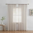 thumbnail image 1 of THD Zoey Faux Linen Textured Semi Sheer Window Rod Pocket Thick Curtains Drapery Panels, 2 Panels, 1 of 8