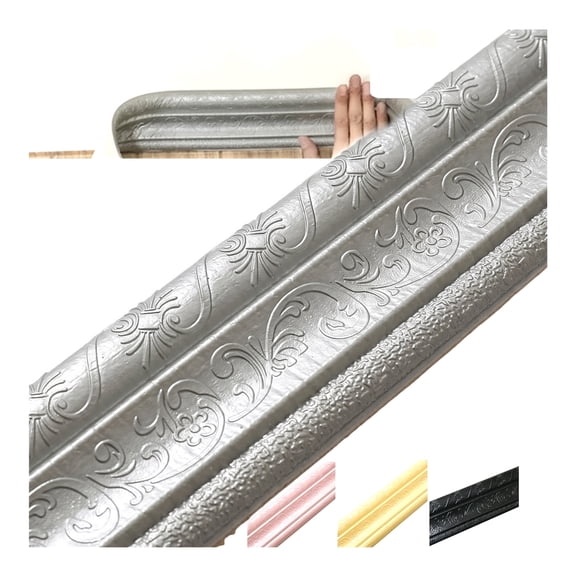 THDFTDT Peel and Stick 3D Foam Molding Trim, Flexible SelfAdhesive Wall Sticker for Mirror Frame, TV Border & Home Decor, 90.5" x 3.1"