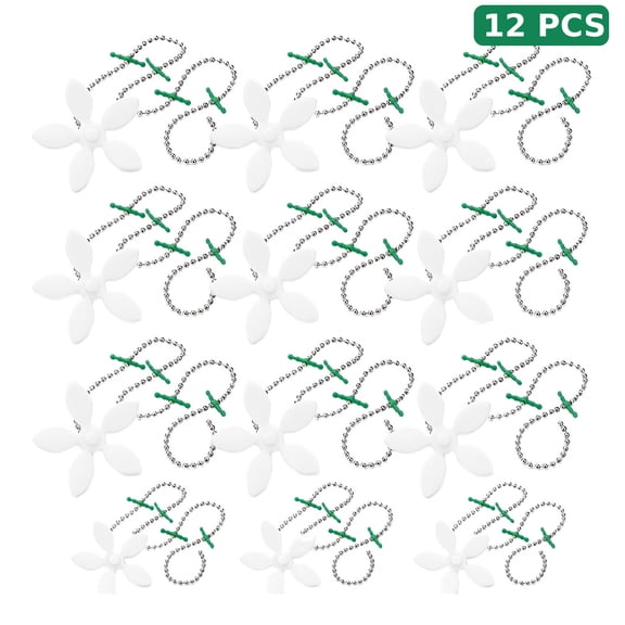 THDFTDT Shower Drain Hair Catcher, 12 Pack, Flower Shape, Reusable, Cleaning Hook and Ball Chain