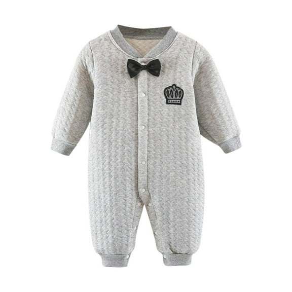 THDHVS Baby Boy Outfits,Baby Boy Clothes,Boys Clothes Newborn Onesie Long Sleeve Print Romper Jumpsuit Outfit Gray 3-6 Months
