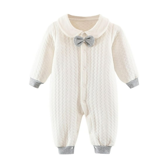 THDHVS Baby Boy Outfits,Baby Boy Clothes,Boys Clothes Newborn Onesie Long Sleeve Print Romper Jumpsuit Outfit White 0-3 Months