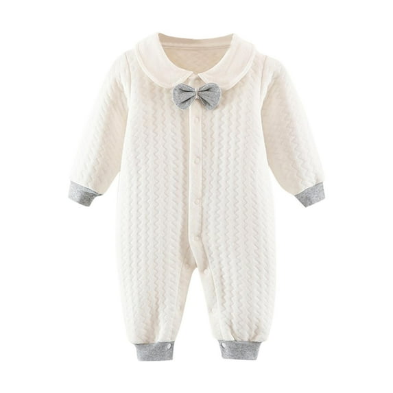 THDHVS Baby Boy Outfits,Baby Boy Clothes,Boys Clothes Newborn Onesie Long Sleeve Print Romper Jumpsuit Outfit White 0-3 Months