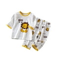 thumbnail image 1 of THDHVS Baby Boy Outfits,Toddler Outfits for Boys,Boys Girls Fall Winter Print Long Sleeve Round Neck Top Set Soft Loungewear White 18-24 Months, 1 of 3