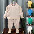 thumbnail image 1 of THDHVS Baby Boy Outfits,Toddler Outfits for Girls,Solid Color Soft Sweatshirt and Jogger Pants Outfit Set for Boys Girls Green 3-4 Years, 1 of 6