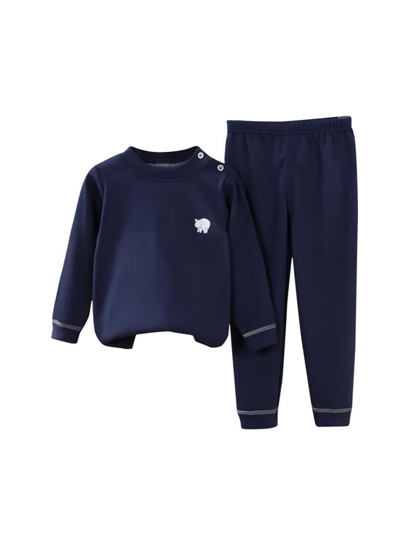 Baby Girl Outfits Toddler Children Sweatshirt Two Piece Set Children Casual Clothes for Small and Medium Children Dark Blue 6 Years