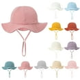 thumbnail image 1 of THDHVS Kids Hats,Solid Color Cotton Bucket Hat Soft Breathable UPF Sun Protection Lightweight Summer Hat for Infants,Toddler Hat Gray 3-12 Months, 1 of 5