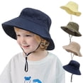thumbnail image 1 of THDHVS Kids Hats,Solid Color Cotton Wide Brim Bucket Hat Soft UPF Sun Protection Casual Summer Hat for Baby Kids,Toddler Hat Navy 0-8 Months, 1 of 10