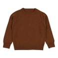 thumbnail image 1 of THDHVS Baby Sweater Boys Girls Solid Color Sweater Pullover Knitted Sweater Candy Base Sweater Coffee 2 Years, 1 of 4