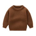 thumbnail image 1 of THDHVS Baby Sweater Toddler Baby Boys Girls Cute Solid Color Cute Winter Thick Casual Keep Warm Sweater Brown 4 Years, 1 of 8