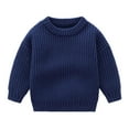 thumbnail image 1 of THDHVS Baby Sweater Toddler Baby Boys Girls Cute Solid Color Cute Winter Thick Casual Keep Warm Sweater Dark Blue 4 Years, 1 of 6
