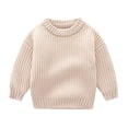 thumbnail image 1 of THDHVS Baby Sweater Toddler Baby Boys Girls Cute Solid Color Cute Winter Thick Casual Keep Warm Sweater Khaki 6 Months, 1 of 6