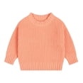 thumbnail image 1 of THDHVS Baby Sweater Toddler Baby Boys Girls Cute Solid Color Cute Winter Thick Casual Keep Warm Sweater Orange 12 Months, 1 of 6