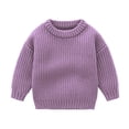 thumbnail image 1 of THDHVS Baby Sweater Toddler Baby Boys Girls Cute Solid Color Cute Winter Thick Casual Keep Warm Sweater Purple 6 Months, 1 of 8