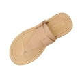 thumbnail image 1 of THDHVS Flat Sandals for Women,Sandals Women,Women's Flat Sandals Strappy Dressy Comfortable Ankle Strap Casual Summer Thong Sandals for Beach Khaki 7, 1 of 9
