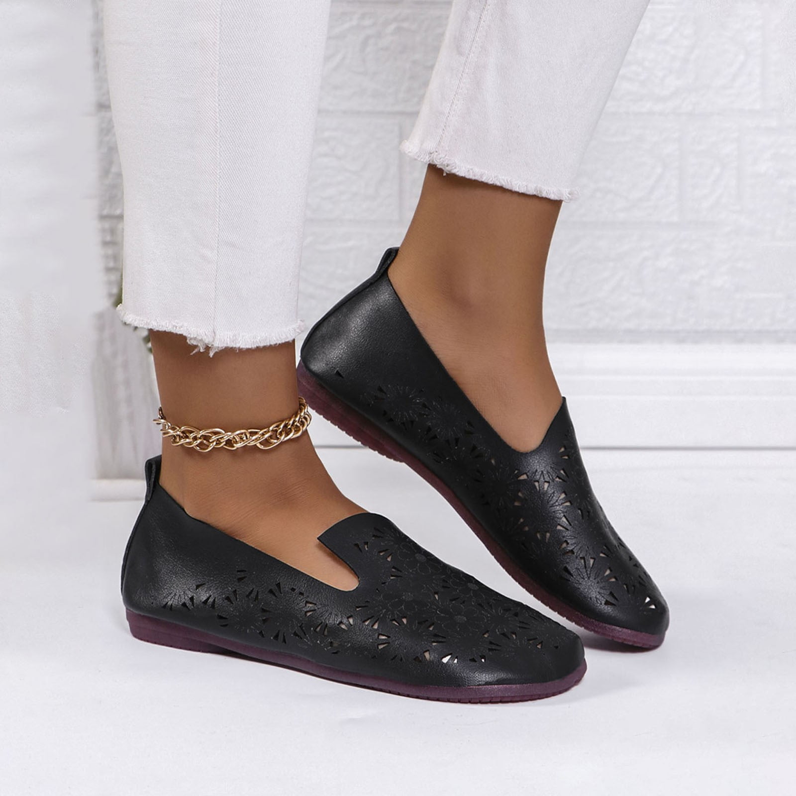 Black carved casual shoes Hand Carved Shoes In Black – Katz And Birds main image 2
