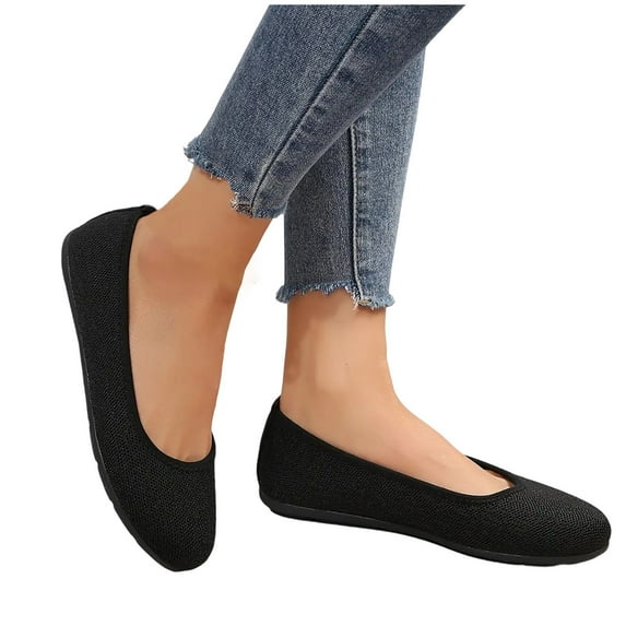 THDHVS Women's Sandals,Flat Sandals for Women,Women's Pointed-Toe Flat Black 5.5