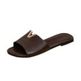 thumbnail image 1 of THDHVS Black Sandals Women,Sandals for Women 2025,Women Dressy Summer Flat Comfortable Fashion Beach Cute Ladies Slides Leather Casual Dress Women's Sandals 2025 Black 6.5, 1 of 9