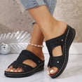 thumbnail image 1 of THDHVS Women's Sandals, Women's Fashion Casual Summer Thick Soled Slippers Fish Mouth I Shaped Thick Soled Slippers Black 9, 1 of 5