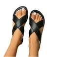 thumbnail image 1 of THDHVS Flat Sandals for Women,Womens Sandals,Women's Fashion Casual Wrap-Around Open-Toe Spring and Summer Breathable Flat Sandals Black 5.5, 1 of 5