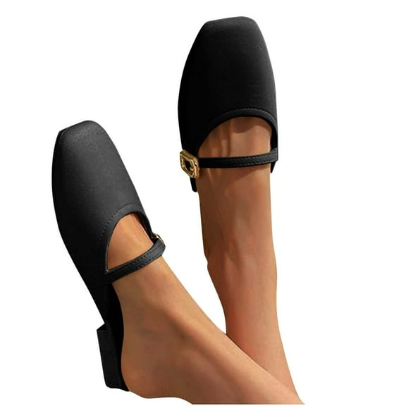 THDHVS Black Sandals Women,Sandals for Women 2025,Women's Fashionable Casual Versatile Home Spring and Summer Roman Flat Slippers Black 6