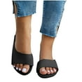 thumbnail image 1 of THDHVS Flat Sandals for Women,Sandals Women,Women's Fashionable and Casual Summer Style Solid Color Flat Lazy Flip Flops Black 7.5, 1 of 5