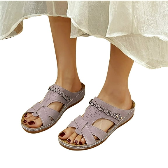 THDHVS Black Sandals Women,Sandals for Women 2025,Women's Fashionable and Casual Summer Style Wedge Heel Solid Color One-Line Beach Slippers Black 7