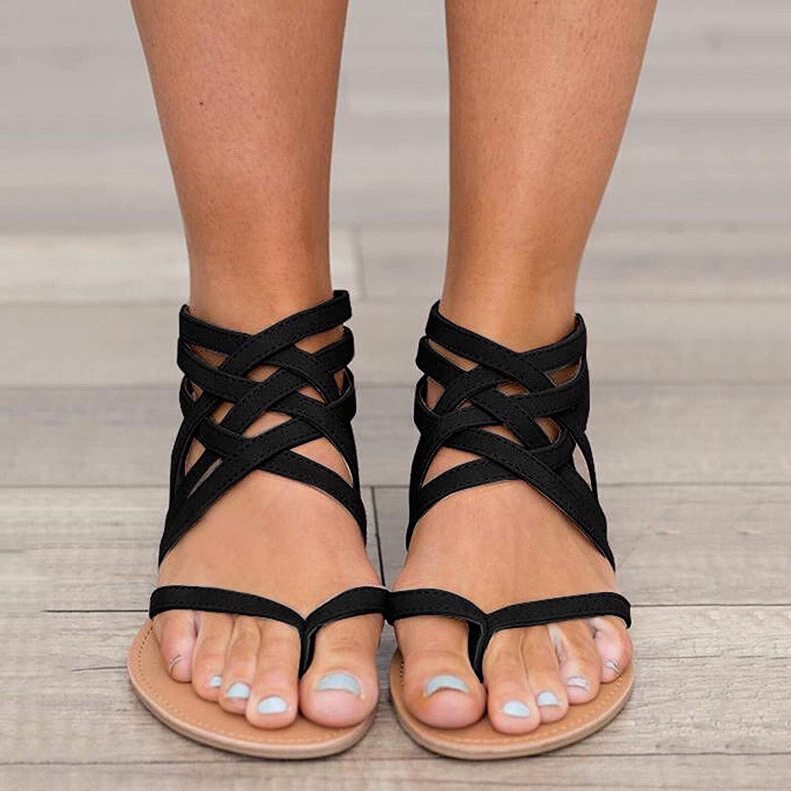 amazon black dress sandals Flat Women's Dressy Sandals Mnyotv Comfortable Sandals For Women Women's Vacation Beach Style:Dress I one side slit at Blowjobs: Little black dress Aug-26-On-Offer